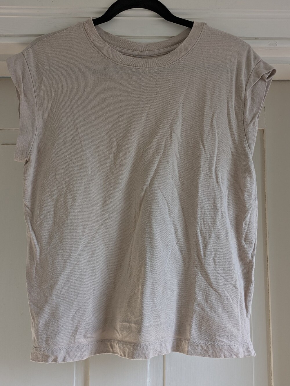 A New Day Cream Short Sleeve Basic T Shirt- XS